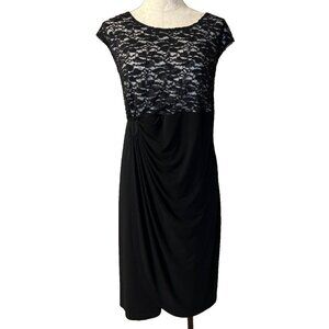 Connected Dress 20W Black Ivory Sequin Stretch Party Wedding Cruise NEW